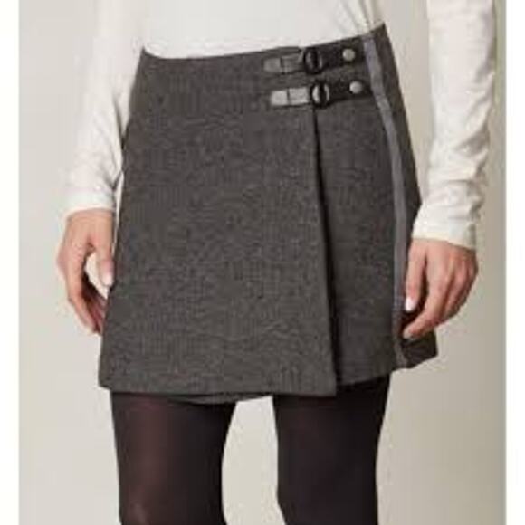 Prana Dresses & Skirts - Prana Gray Mini Skirt with Buckle Detail